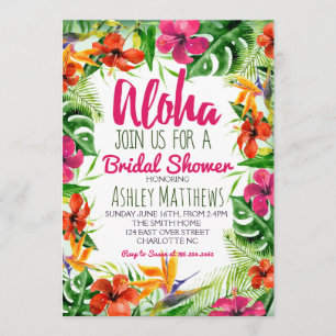 Invitación tropical de la ducha de la acuarela de