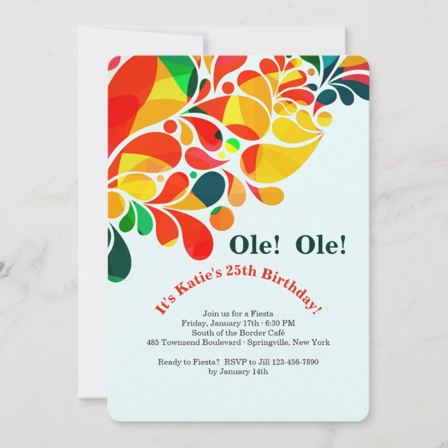 Invitación tropical de la fiesta (Anverso)