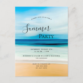Invitación tropical de la playa costera fiesta de 