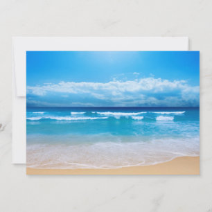 Invitación tropical de la vista al mar
