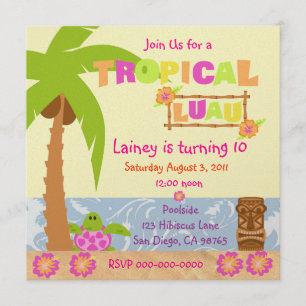 Invitación tropical de Luau