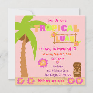 Invitación tropical de Luau