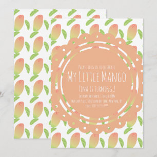Invitación Tropical de Mango Pequeño de Verano