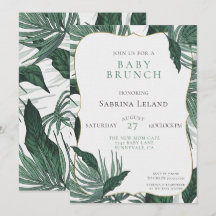Tropical deja Baby Shower Brunch Green