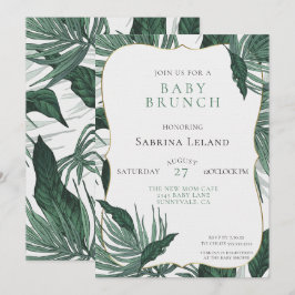 Invitación Tropical deja Baby Shower Brunch Green