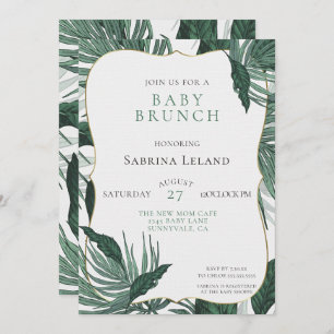 Invitación Tropical deja Baby Shower Brunch Green