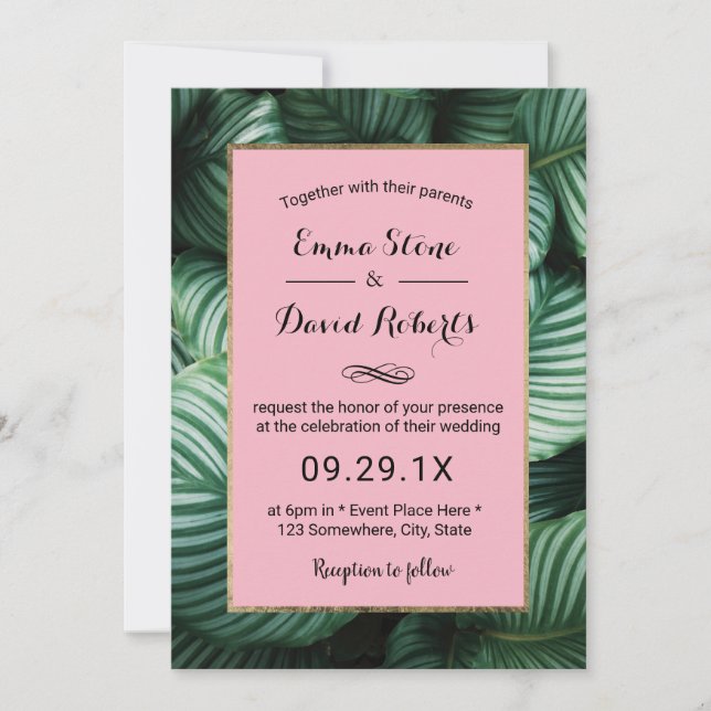 Invitación Tropical deja la boda hawaiana de playa (Anverso)