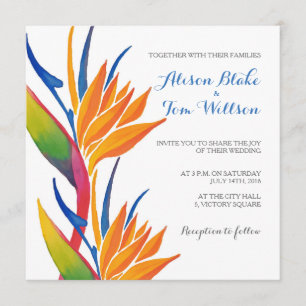 Invitación tropical del boda de la flor