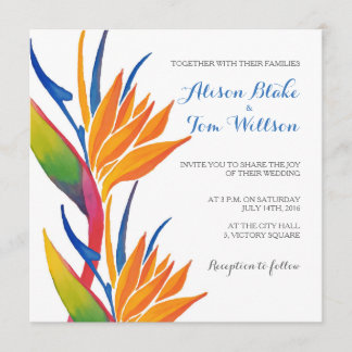 Invitación tropical del boda de la flor