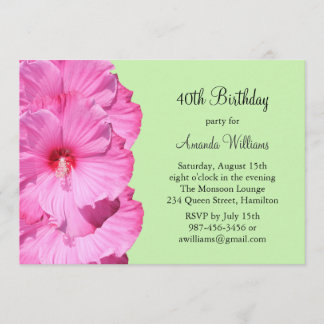Invitación tropical del cumpleaños (verde)