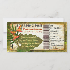 Invitación tropical del documento de embarque del