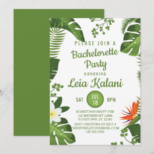 Invitación tropical del fiesta de Bachelorette de