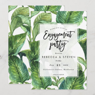 invitación tropical del fiesta de compromiso de