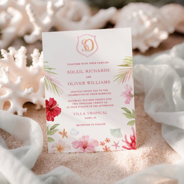 Invitación Tropical Destination Wedding (Subido por el creador)