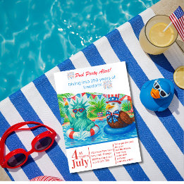 Invitación Tropical Fiesta en la Piscina 250 años de Libertad