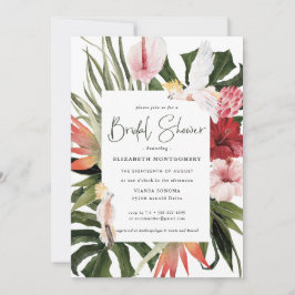 Invitación Tropical Floral Baño de Novia de Palma