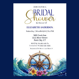 Invitación Tropical Flower Sailing Wheel Bridal Shower