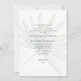 Invitación Tropical Frond White Ambos padres Boda