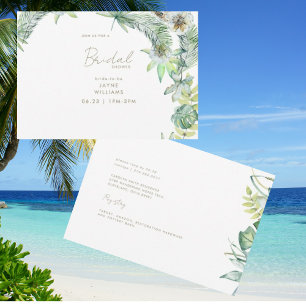 Invitación Tropical Greenery Fiesta de Despedida de Soltera e