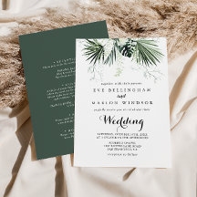 Tropical Greenery White Front & Back Wedding 