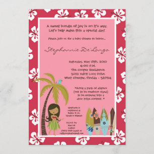 invitación tropical hawaiana de 5x7 Luau Baby