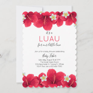Invitación tropical hawaiana Luau a Baby Shower, r