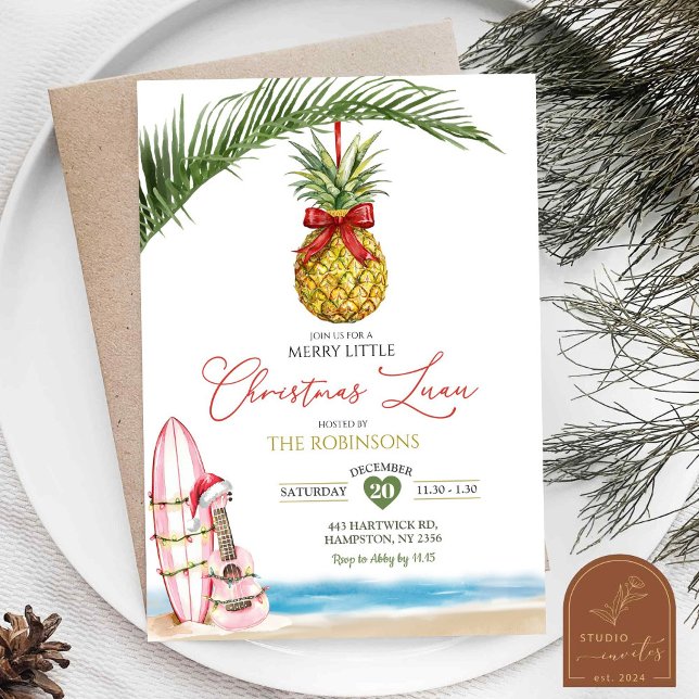 Invitación Tropical hawaiano moro Navidades Luau (Subido por el creador)
