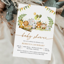 Tropical Jungle Safari Animal Baby Shower Neutral