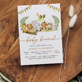 Invitación Tropical Jungle Safari Animals Baby Brunch