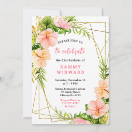 Invitación Tropical Jungle with Foliage Birthday