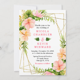 Invitación Tropical Jungle with Foliage Wedding