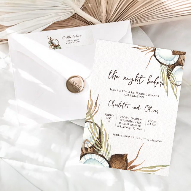 Invitación Tropical la noche anterior a la cena del ensayo (Subido por el creador)