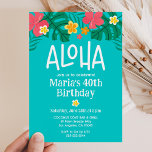 Invitación Tropical Luau Aloha 40 cumpleaños<br><div class="desc">Invitaciones de 40 años con un divertido y colorido tema tropical. Personalizar la invitación con los detalles de su fiesta para que sea su propio!</div>