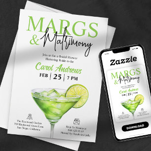 Invitación Tropical Margs y Matrimonio Despedida de Soltera