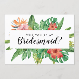Invitación Tropical Moderno Serás Mi Boda De La Novia
