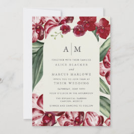 Invitación Tropical Orchid Hawaiian Island Wedding