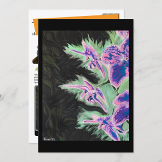 Invitación ‘Tropical Orchid’ Painting on a Small-Scale Print 