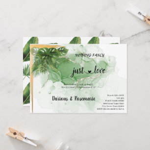 Invitación Tropical Palm Nada Lujoso solo Amor Huida En
