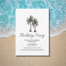 Tropical Palm Trees Elegant 30th Birthday Party