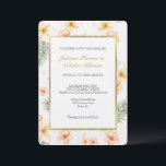 Invitación Tropical Peach Cream Hibiscus Floral Wedding<br><div class="desc">Tropical Peach Cream Hibiscus Floral Wedding</div>
