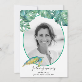 Invitación Tropical Photo Death Notice and Funeral Invitation