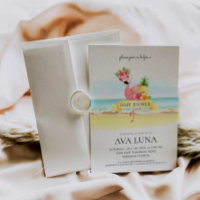 Tropical Summer Pink Flamingo Baby Shower
