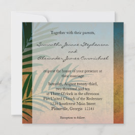 Invitación Tropical Sunset Palm Fronds