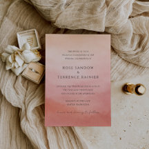 Tropical Sunset Watercolor Elegant Wedding
