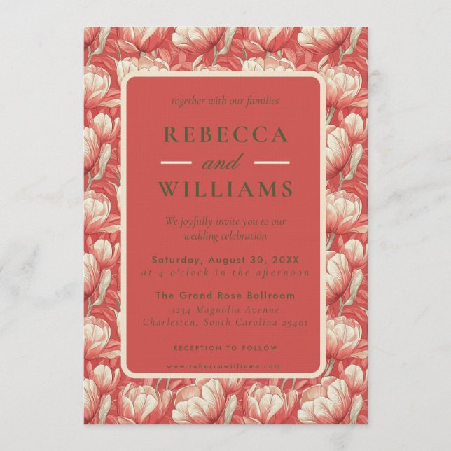 Invitación Tropical Tulip Fantasy Seaside Wedding (Anverso)