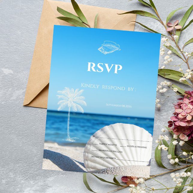 Invitación Tropical Wedding Ocean Beach RSVP   (Subido por el creador)