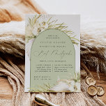 Invitación Tropicales Vintage Boho Bat MItzvah<br><div class="desc">Las invitaciones del murciélago tropical de moda mitzvah en una atractiva paleta de color neutro cuentan con un elemento central arcos que lleva su ceremonia y celebración o detalles fiestas, acentuados con frondas de palma de color verde claro, follaje de isla de playa, orquídeas blancas, botánicos secos en boho y...</div>