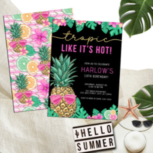 Invitación Trópico como si fuera cumpleaños tropical de piña