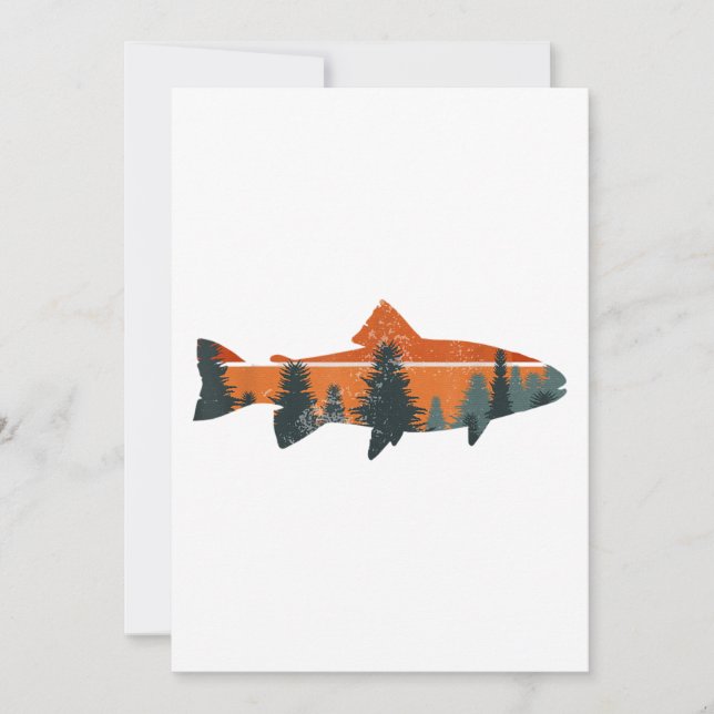 Invitación Trout Fly Fishing Nature Outdoor Fisherman (Anverso)