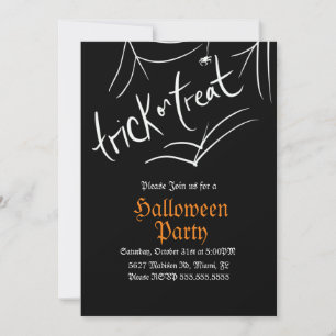 Invitación Truco araña o fiesta de cumpleaños de Halloween